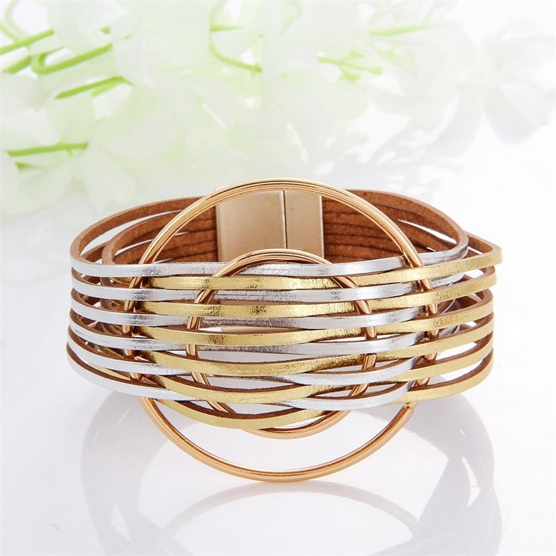 Multi-Color Leather Charm Bracelet – same ANTHEM. Soulmate Wear for Him & Her - Style 4