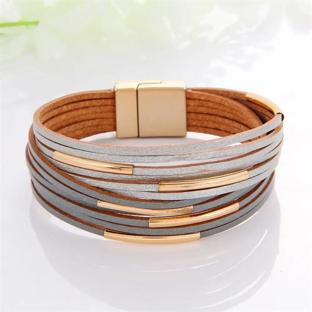 Multi-Color Leather Charm Bracelet – same ANTHEM. Soulmate Wear for Him & Her - Style 22