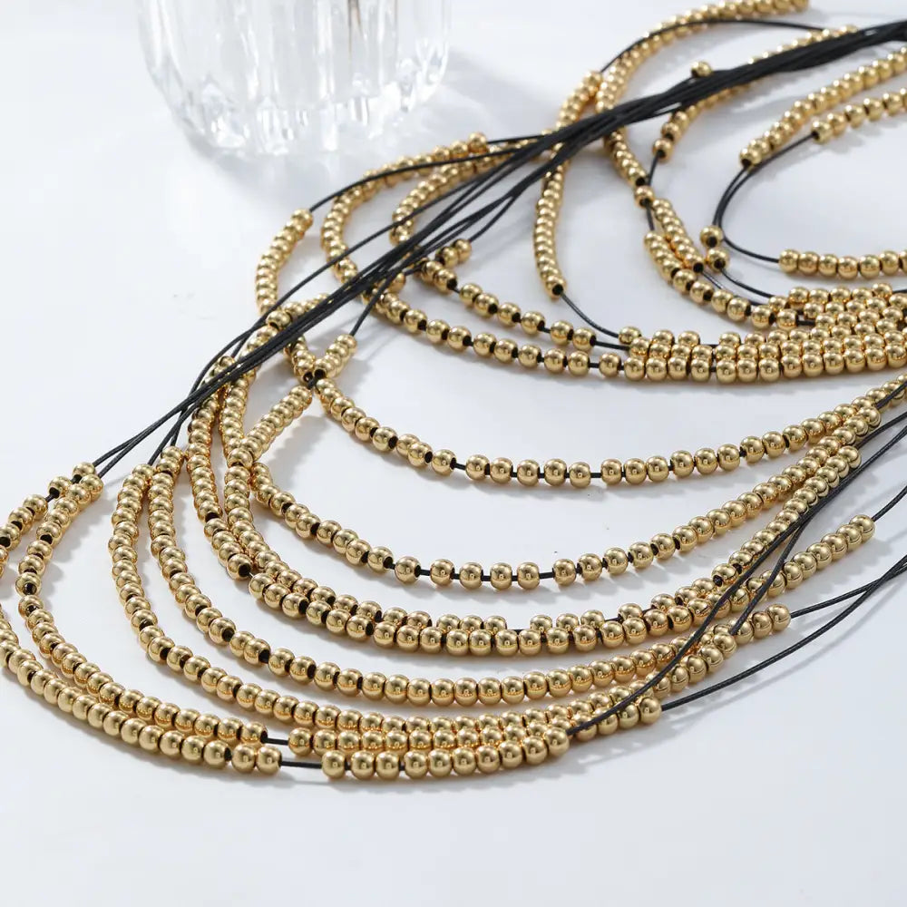 Multi-Layered Gold Bead Necklace – Statement Streetwear Jewelry | same ANTHEM.