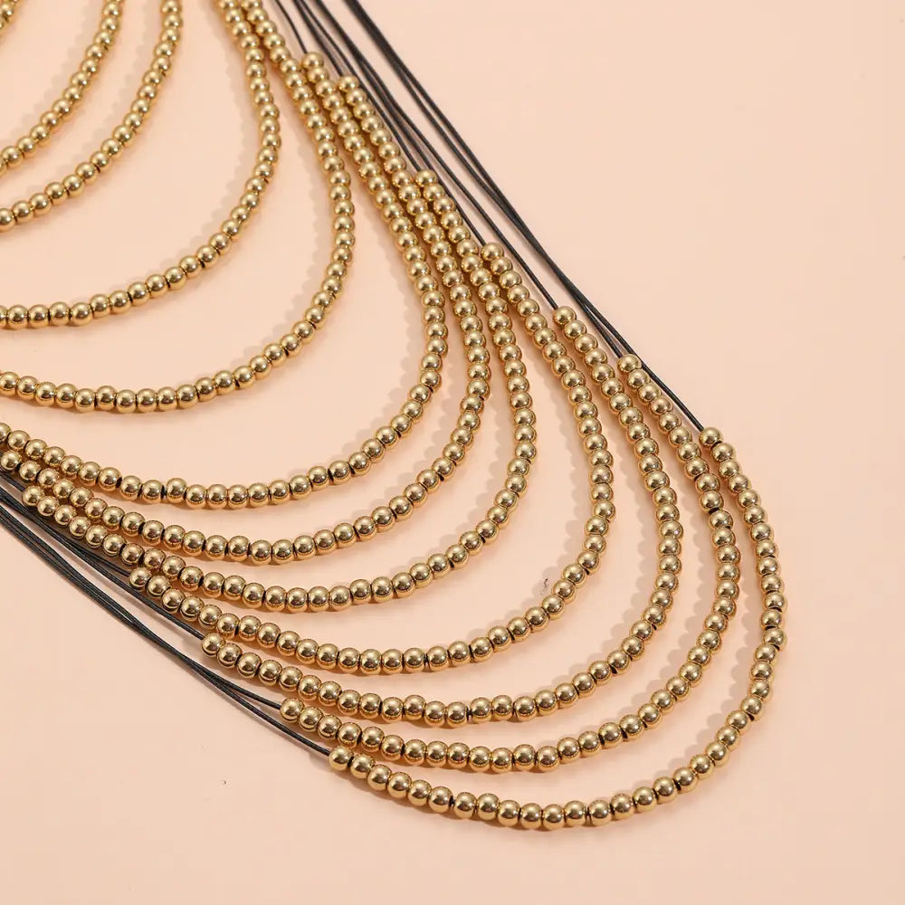 Multi-Layered Gold Bead Necklace – Statement Streetwear Jewelry | same ANTHEM.