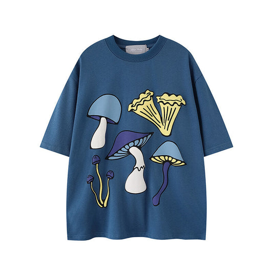 Mushroom Print Tee Men – Soulmate Streetwear | same ANTHEM. - Blue / S