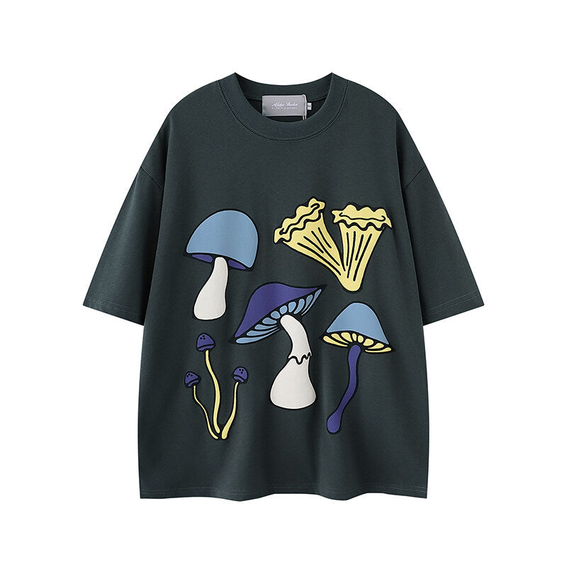 Mushroom Print Tee Men – Soulmate Streetwear | same ANTHEM. - Gray / S