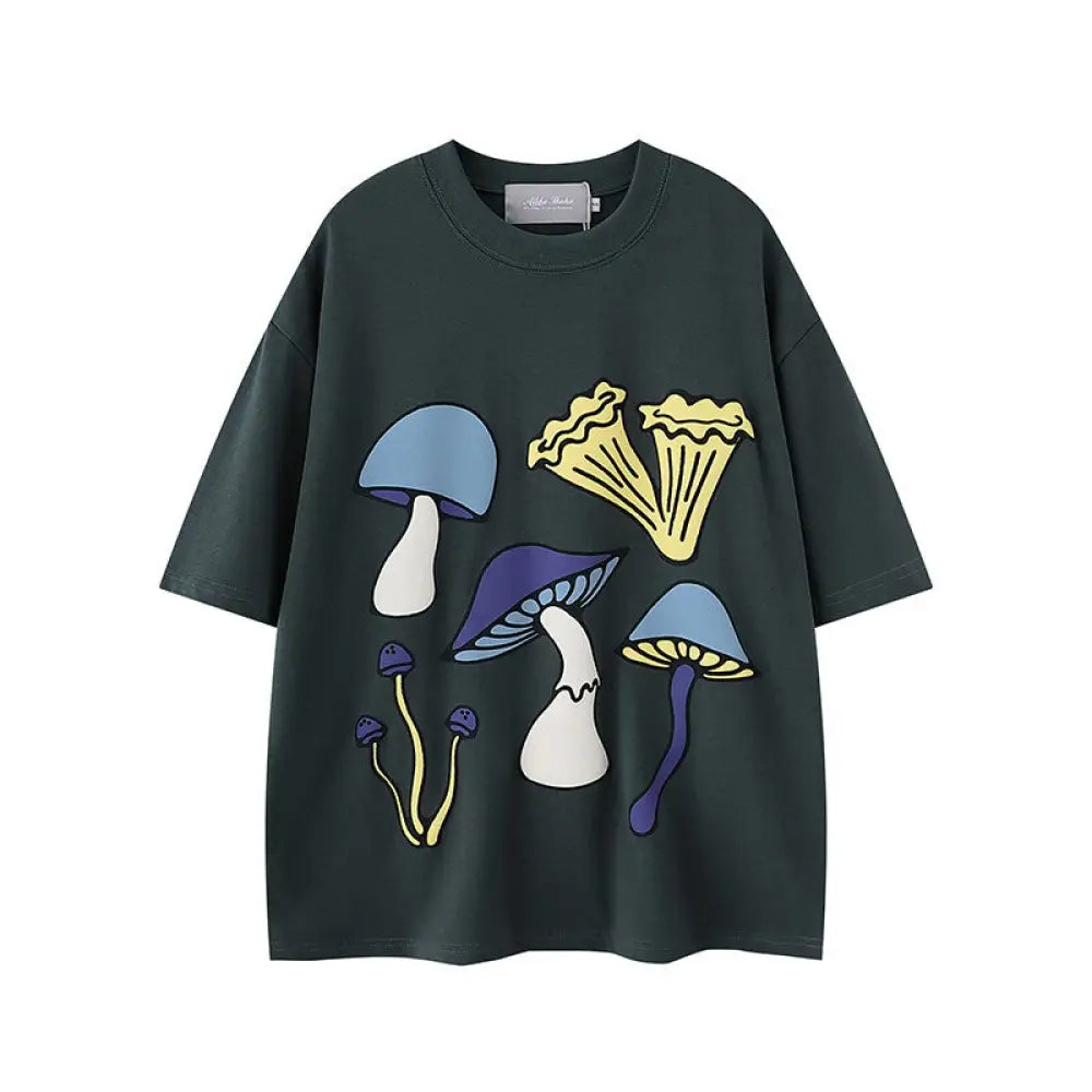 Mushroom Print Tee Men – Soulmate Streetwear | same ANTHEM. - Gray / S