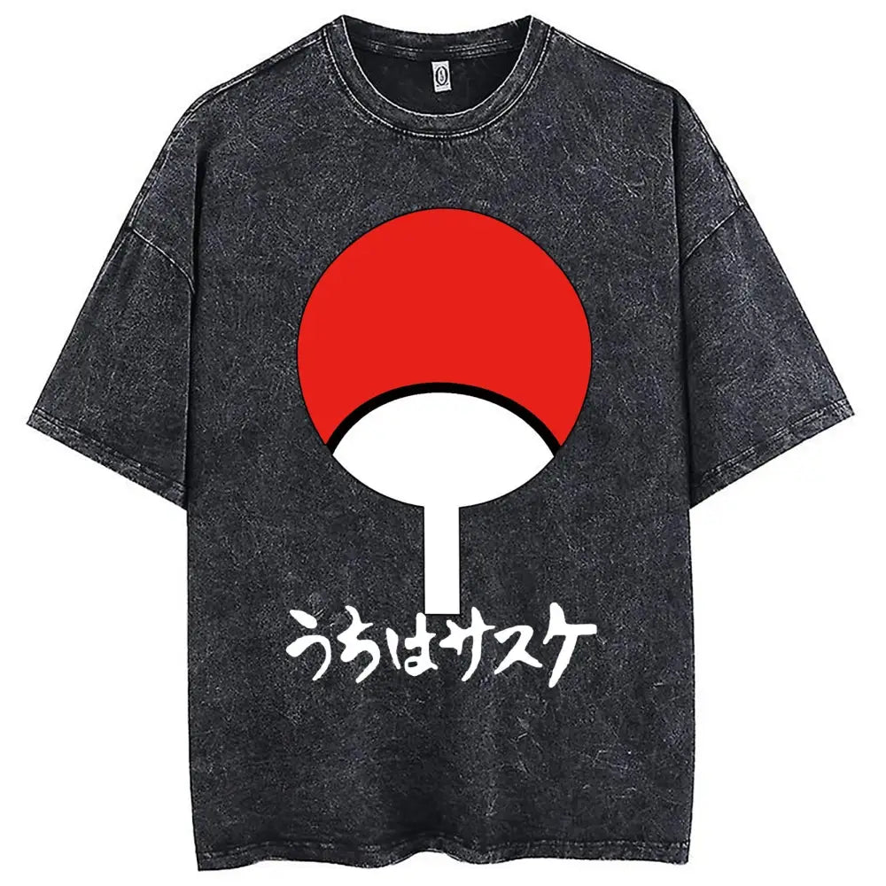 Naruto Uchiha Washed Streetwear T-Shirt – Everyday Rebels | same ANTHEM - Wash T-shirt heat transfer printing / S