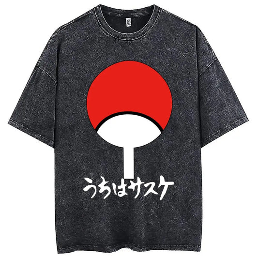 Naruto Uchiha Washed Streetwear T-Shirt – Everyday Rebels | same ANTHEM - Wash T-shirt heat transfer printing / S
