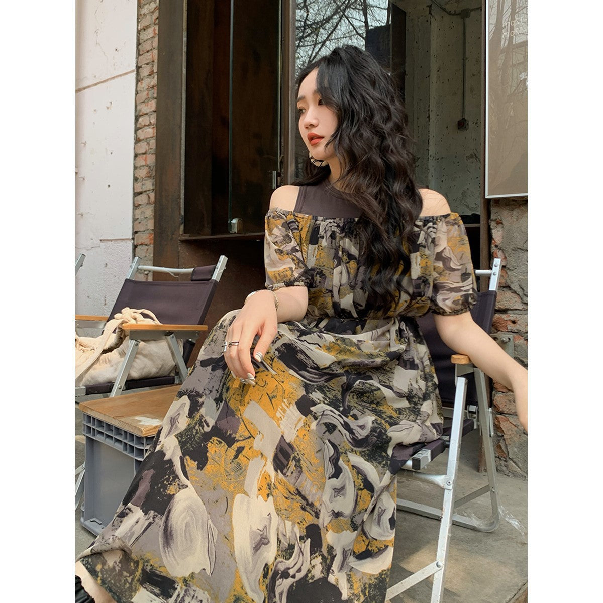 Off-Shoulder Fairytale Streetwear Dress – same ANTHEM. Soulmate Style - S / Floral