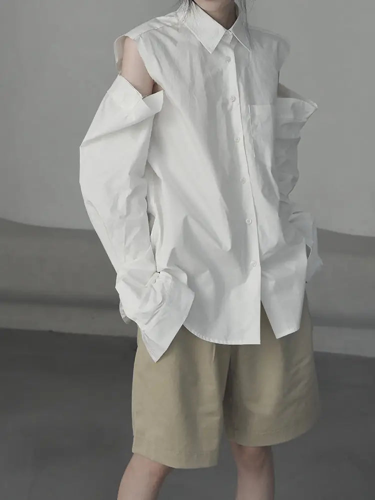 Off-Shoulder White Shirt | same ANTHEM. - White / One size - Top