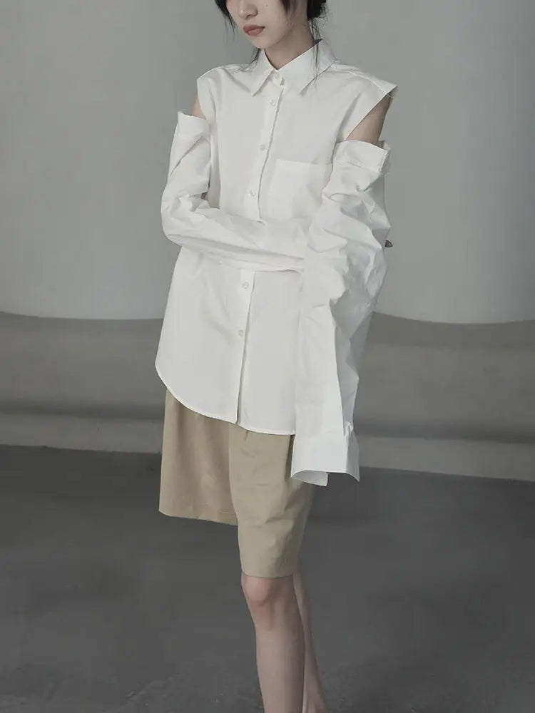 Off-Shoulder White Shirt | same ANTHEM. - White / One size - Top