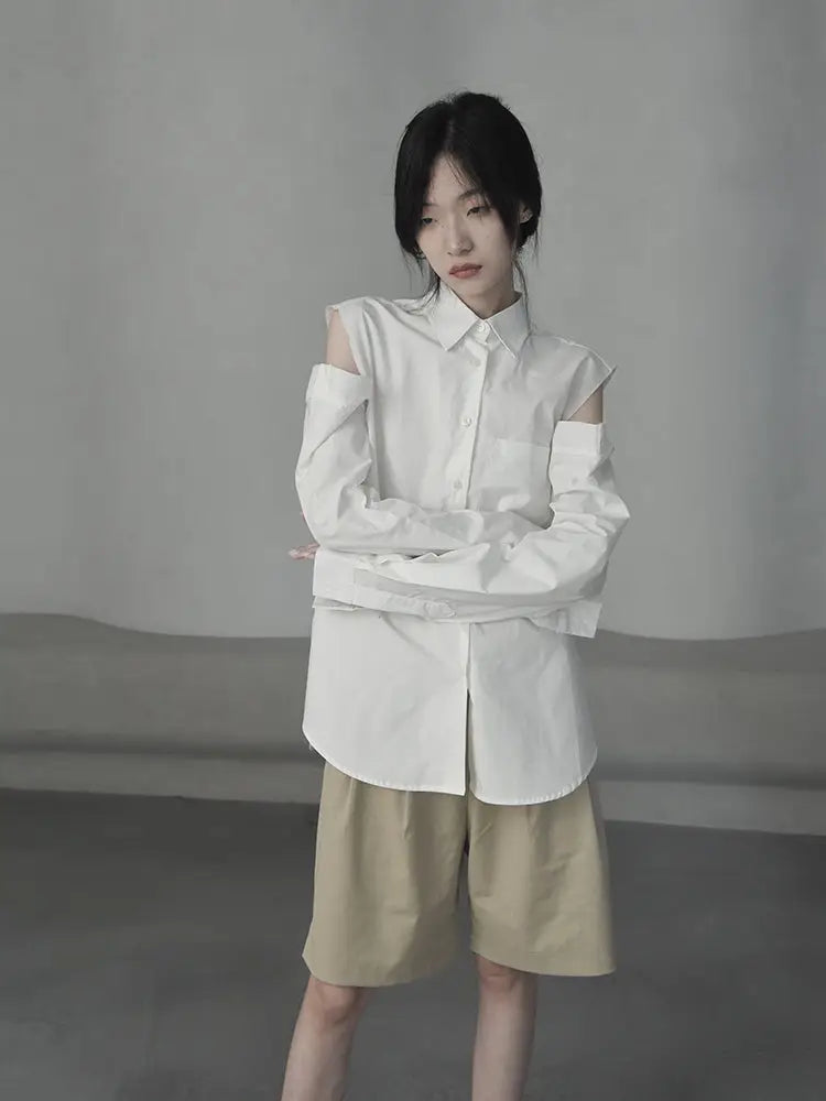Off-Shoulder White Shirt | same ANTHEM. - White / One size - Top