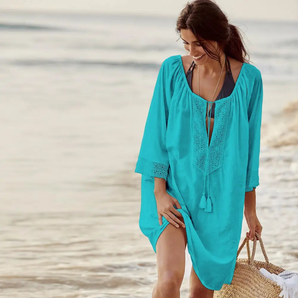 oho Lace Lover’s Beach Dress | same ANTHEM® Free Spirit - Lake blue / One size