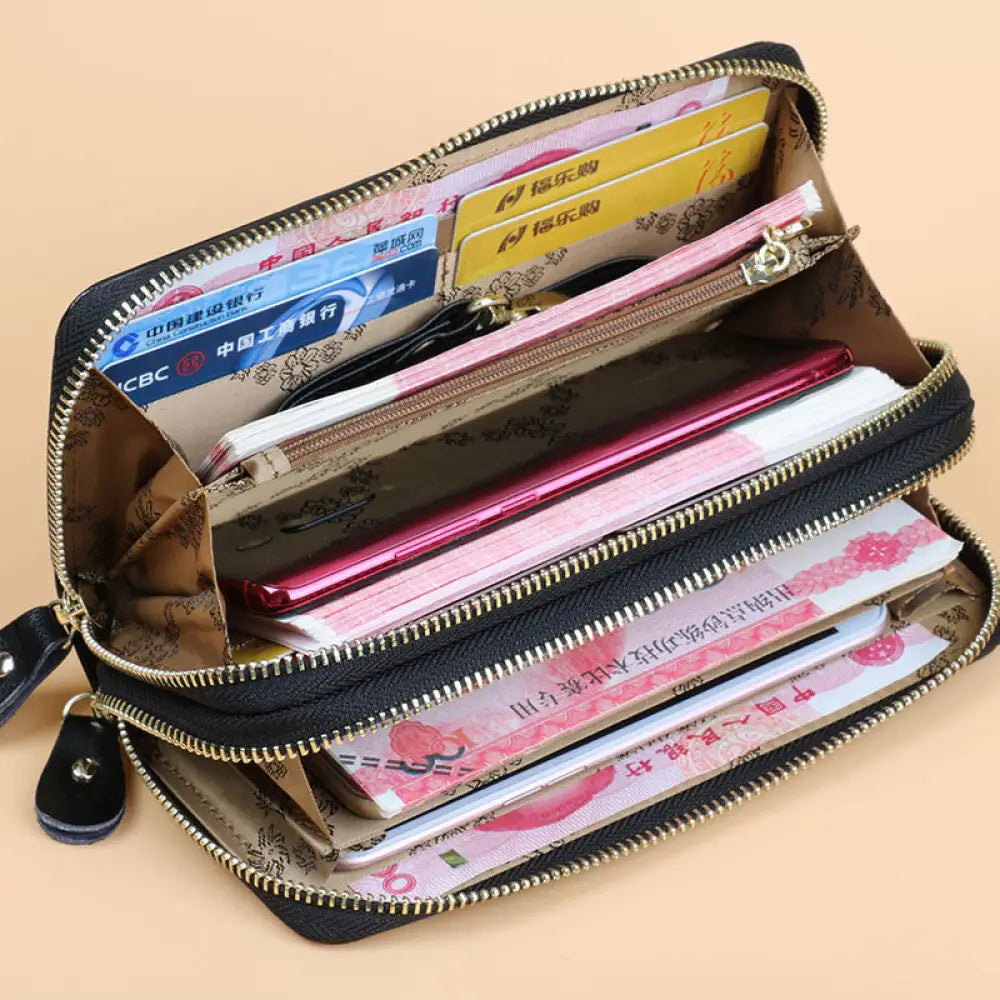 Oil Wax Leather Wallet Women Large Capacity | same ANTHEM