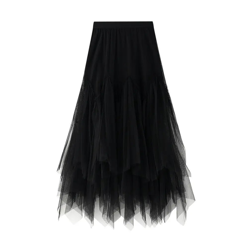 Old Pink Multi-Layered Meche Skirt – Dreamy Princess Style| same ANTHEM - black / one size