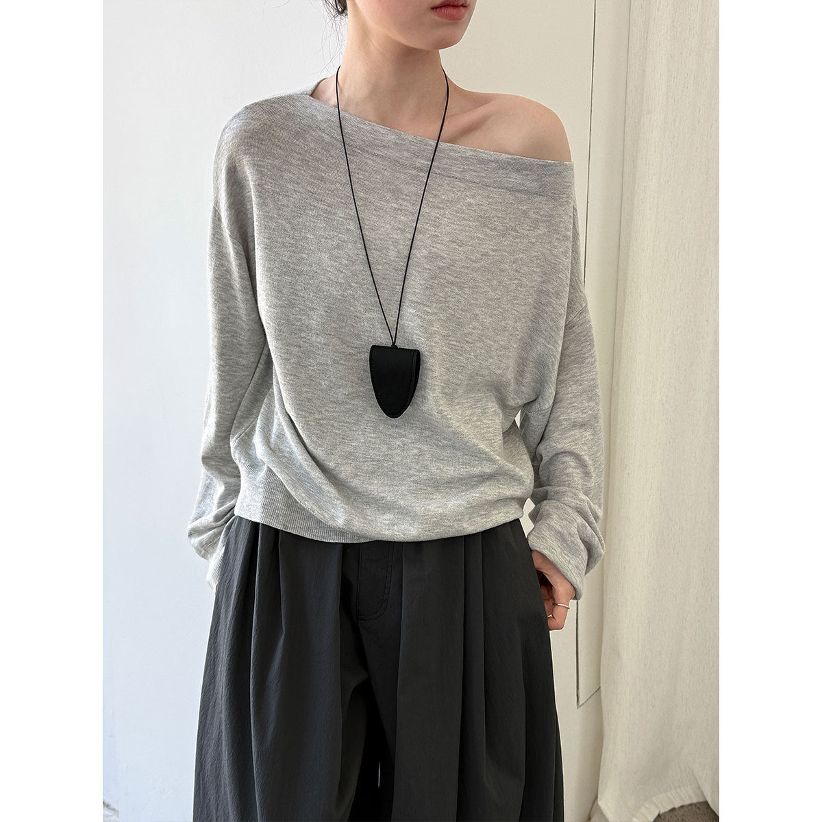 One-Shoulder Wool Knit Top | Soft Cozy Sweater for Women | same ANTHEM.