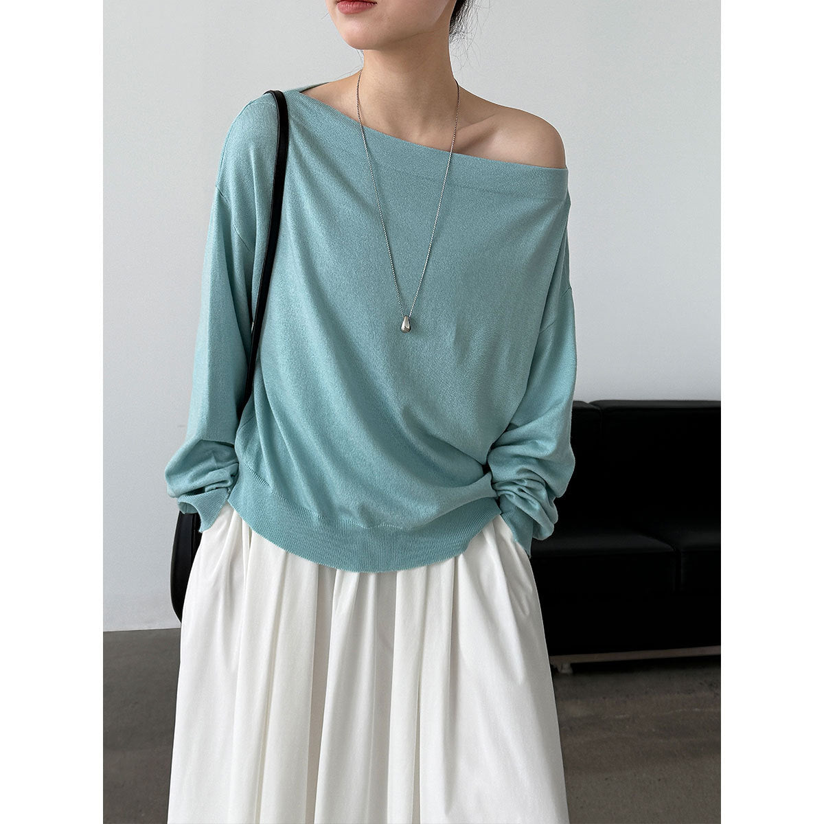 One-Shoulder Wool Knit Top | Soft Cozy Sweater for Women | same ANTHEM.