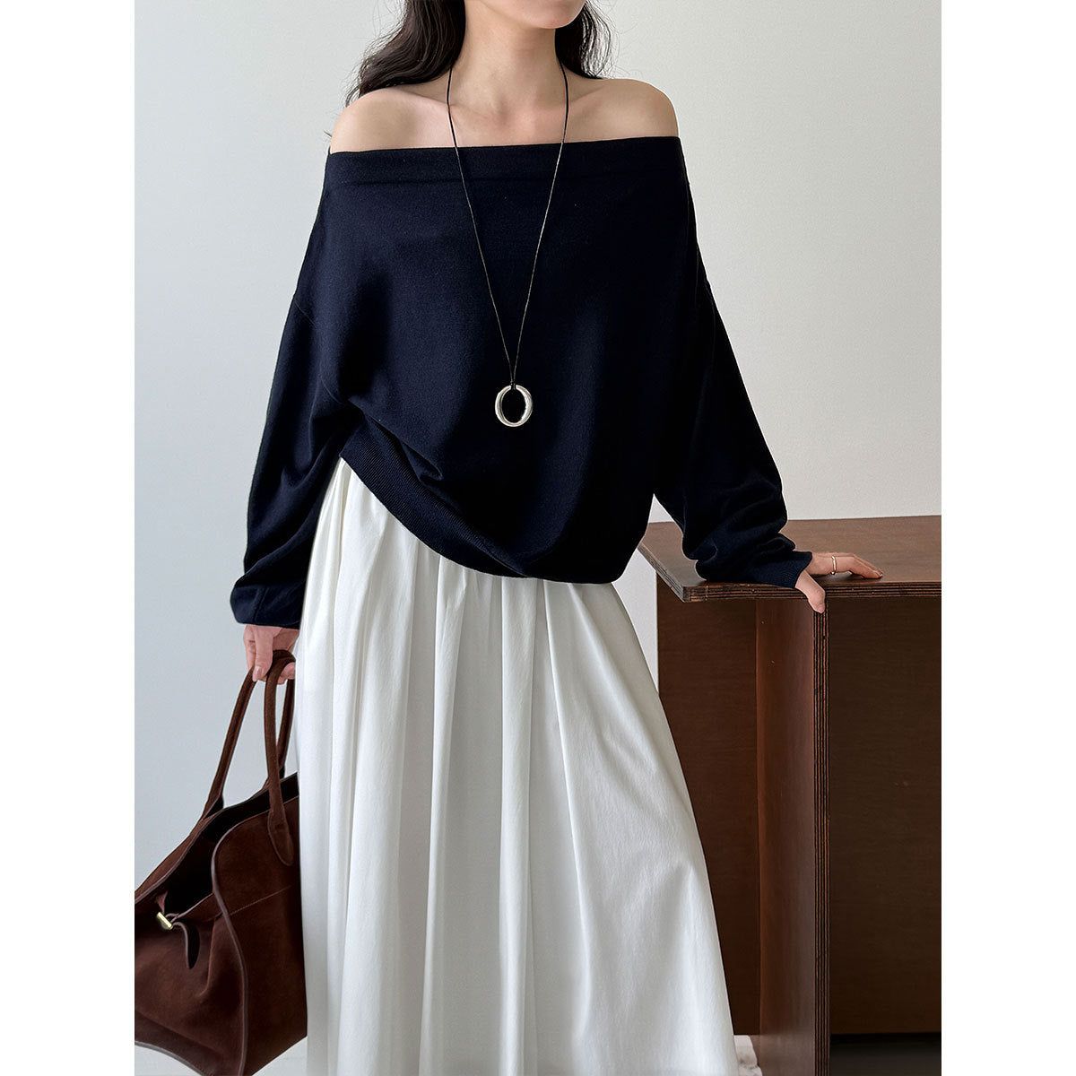 One-Shoulder Wool Knit Top | Soft Cozy Sweater for Women | same ANTHEM.