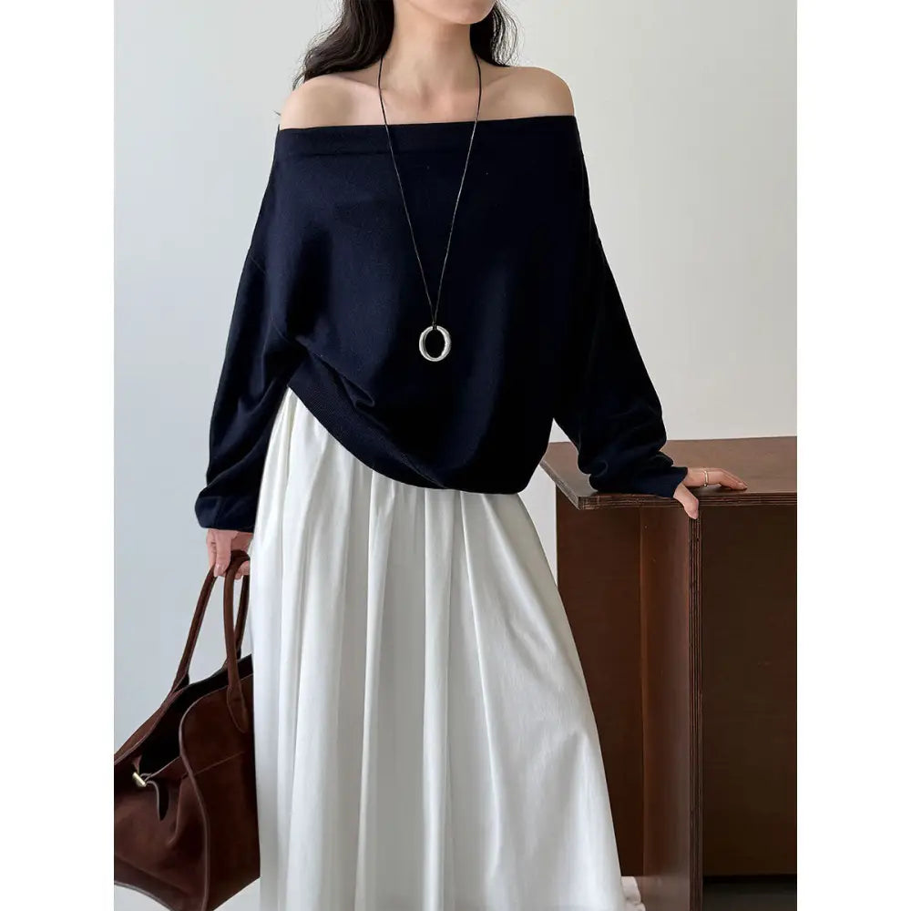 One-Shoulder Wool Knit Top | Soft Cozy Sweater for Women | same ANTHEM.