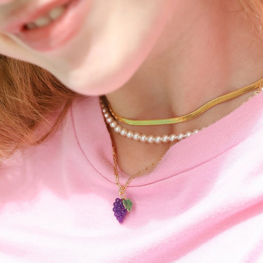 Orange Watermelon Grape Necklace | Boho Chic Clavicle Chain | same ANTHEM
