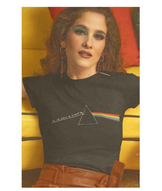 Organic Cotton Crop Top – Pink Floyd Inspired Anthem Tee for Lovers & Soulmates | same ANTHEM - L / Black