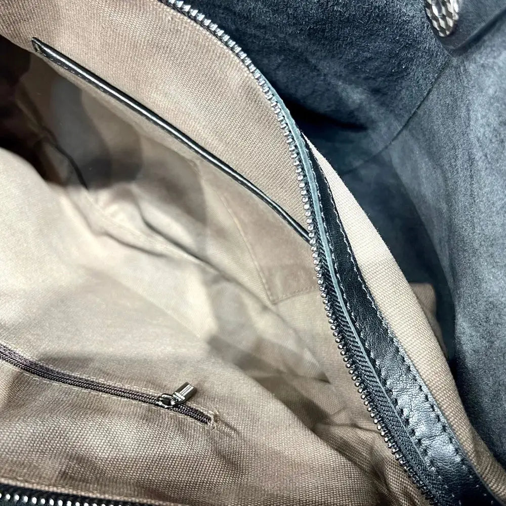 Oversize Leather Shoulder Tote – Vintage Soulmate Bag | same ANTHEM - black / Large(Max Length>50cm)