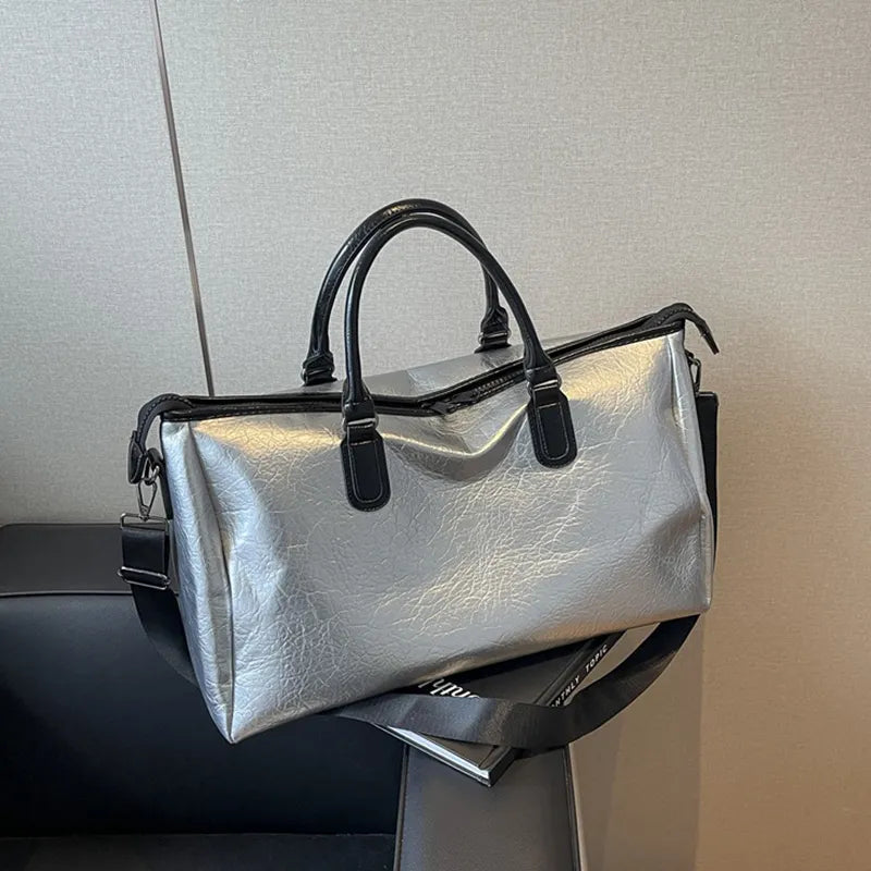 Oversize PU Leather Travel Bag – Streetwear for Soulmates | same ANTHEM
