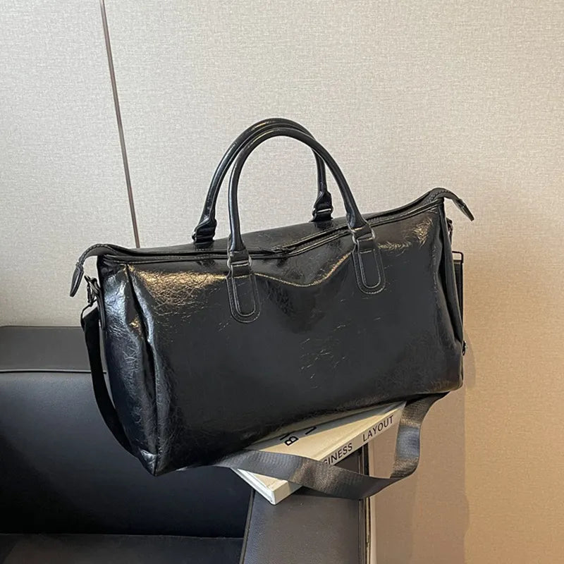 Oversize PU Leather Travel Bag – Streetwear for Soulmates | same ANTHEM