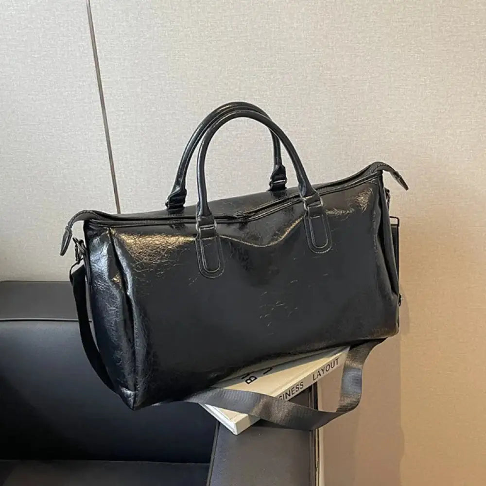 Oversize PU Leather Travel Bag – Streetwear for Soulmates | same ANTHEM