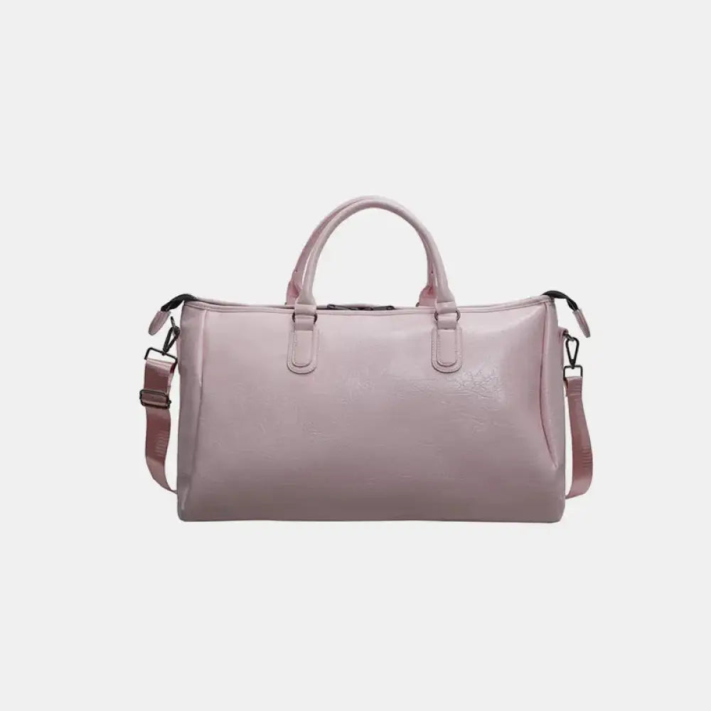 Oversize PU Leather Travel Bag – Streetwear for Soulmates | same ANTHEM - Blush Pink / One Size