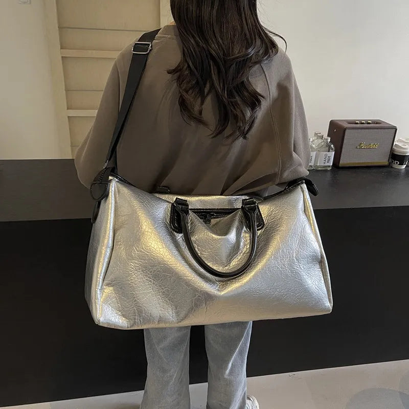 Oversize PU Leather Travel Bag – Streetwear for Soulmates | same ANTHEM