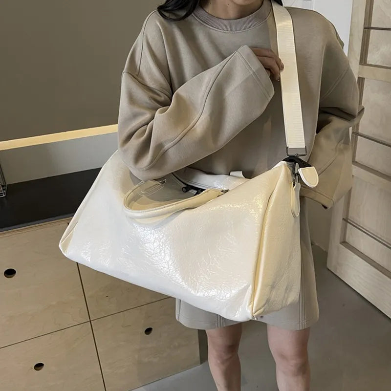Oversize PU Leather Travel Bag – Streetwear for Soulmates | same ANTHEM