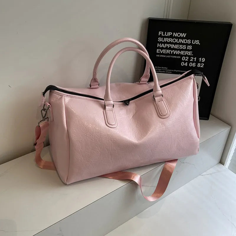 Oversize PU Leather Travel Bag – Streetwear for Soulmates | same ANTHEM