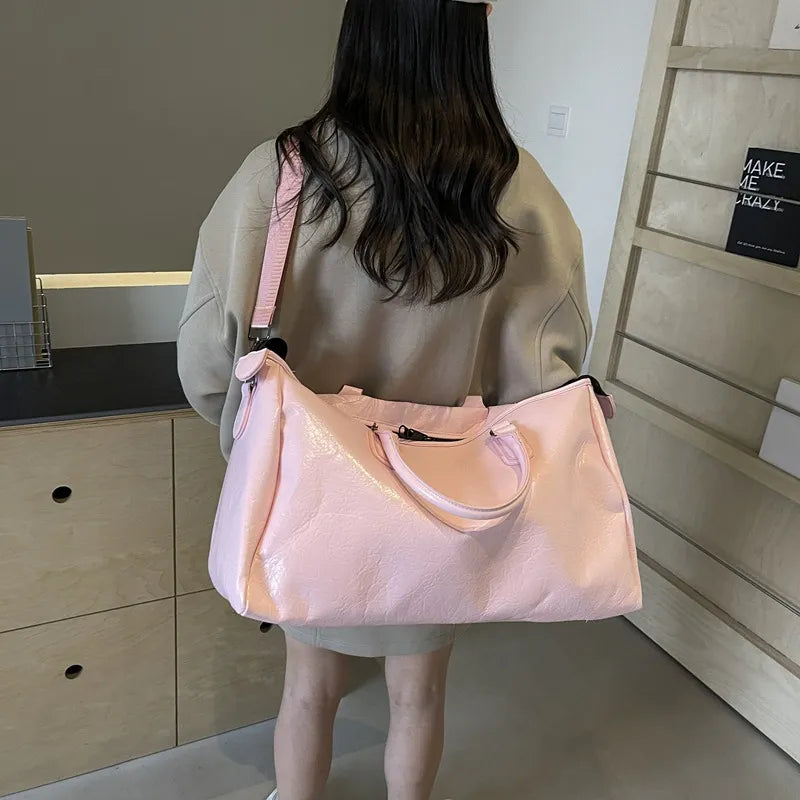 Oversize PU Leather Travel Bag – Streetwear for Soulmates | same ANTHEM