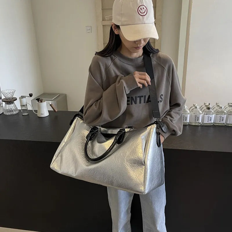 Oversize PU Leather Travel Bag – Streetwear for Soulmates | same ANTHEM