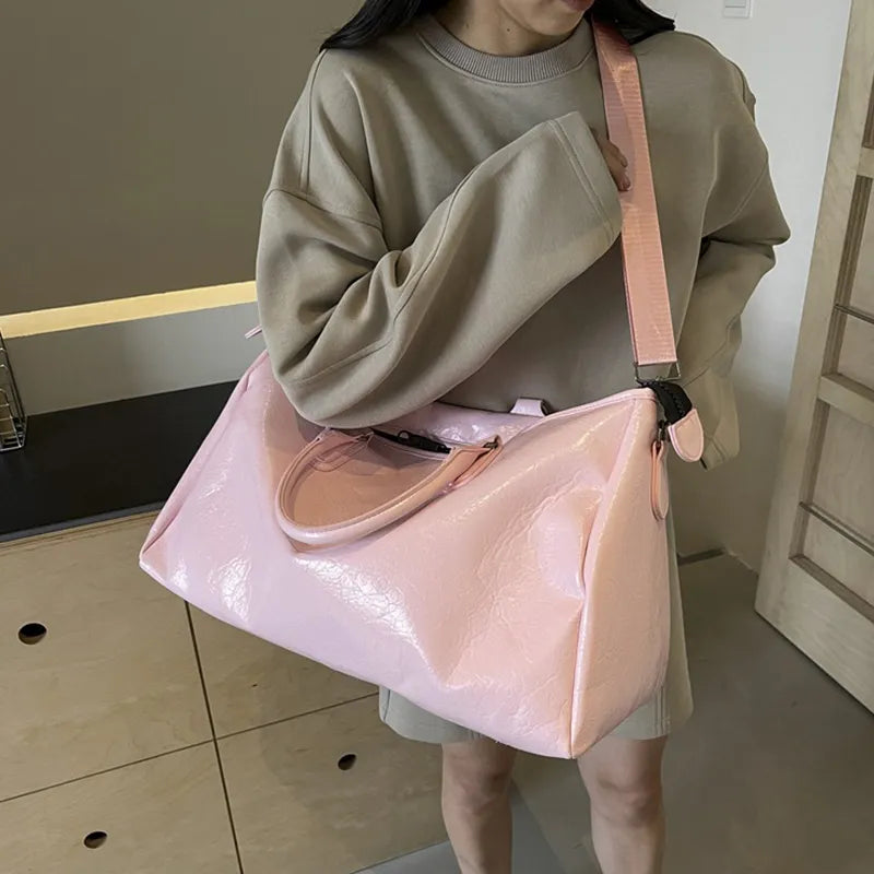 Oversize PU Leather Travel Bag – Streetwear for Soulmates | same ANTHEM