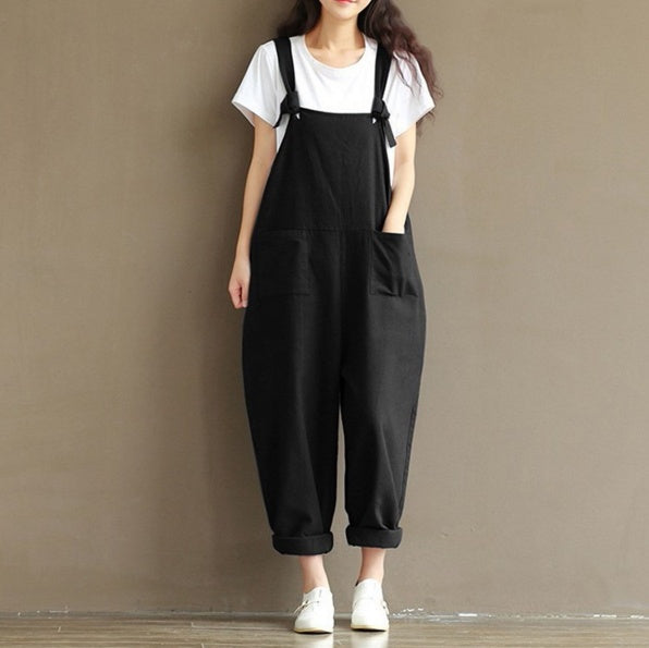 Oversized Dungaree Jumpsuit – Unique Fashion for Soulmates | same ANTHEM - Black / 2XL - Pants