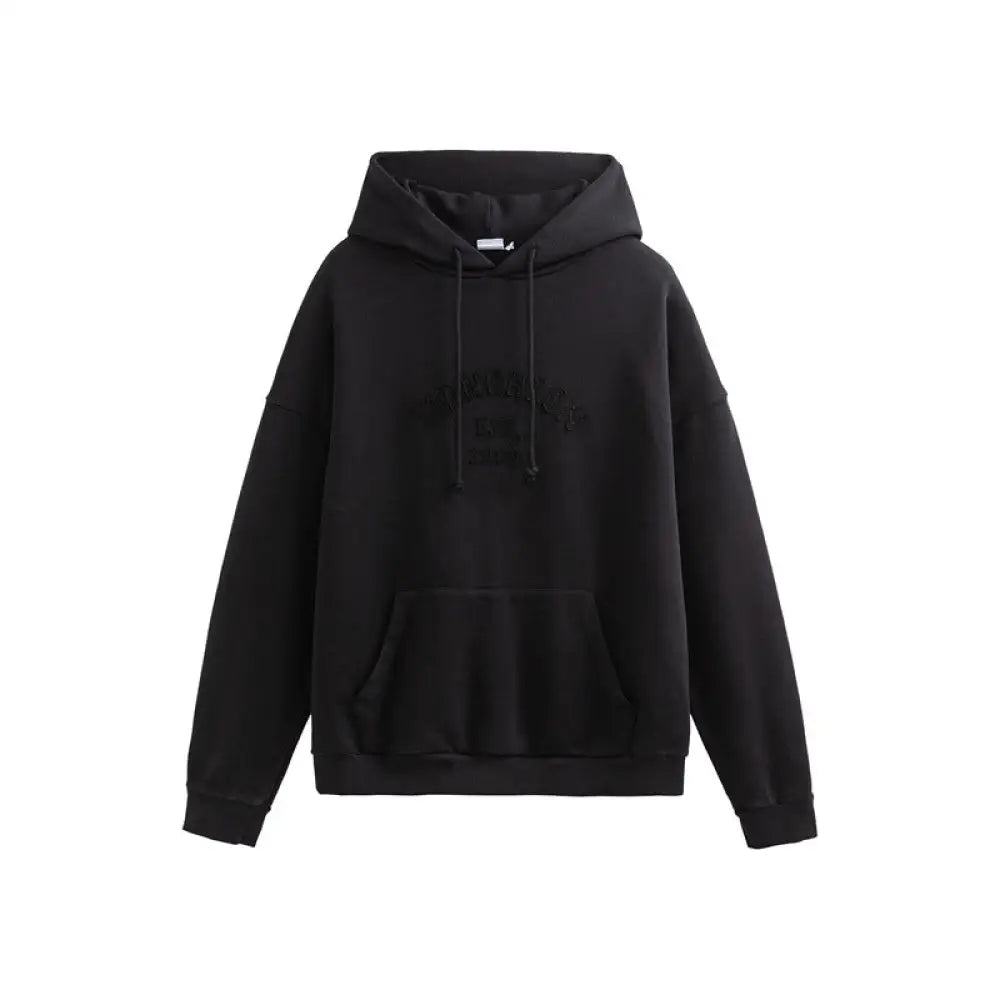 Oversized Embroidered Hoodie – Unisex Soulmate Streetwear | same ANTHEM - Black / M