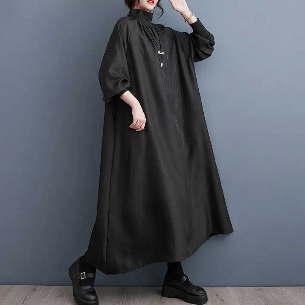 Oversized High Neck Long Dress – same ANTHEM. Soulmate Streetwear - black / one size