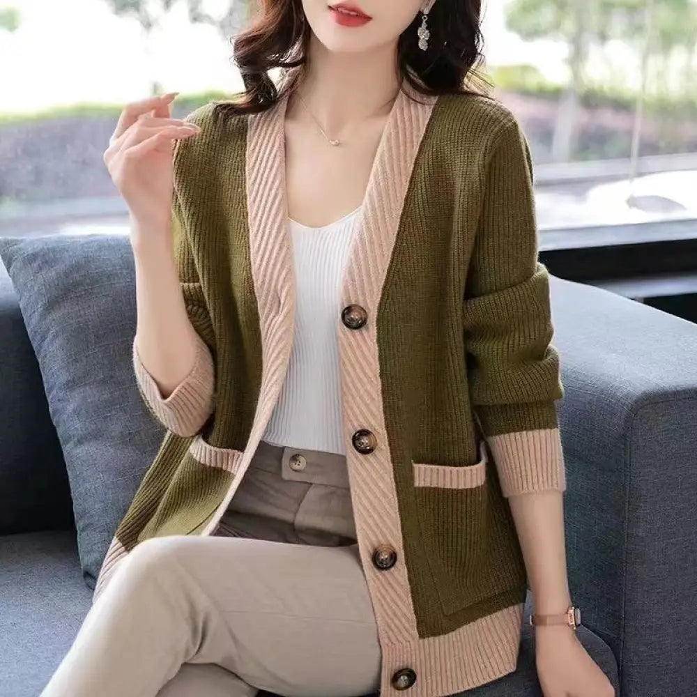 Oversized Loose Coat – Chic French Classic Statement | same ANTHEM - Green Coffee Color / 2XL