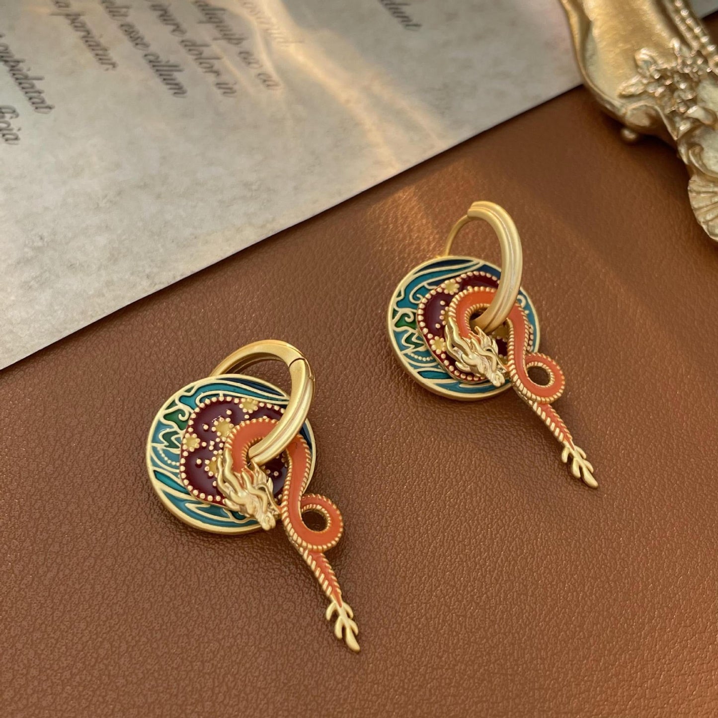 Palace Style Dragon Earrings – National Style Statement Jewelry | same ANTHEM. - Golden