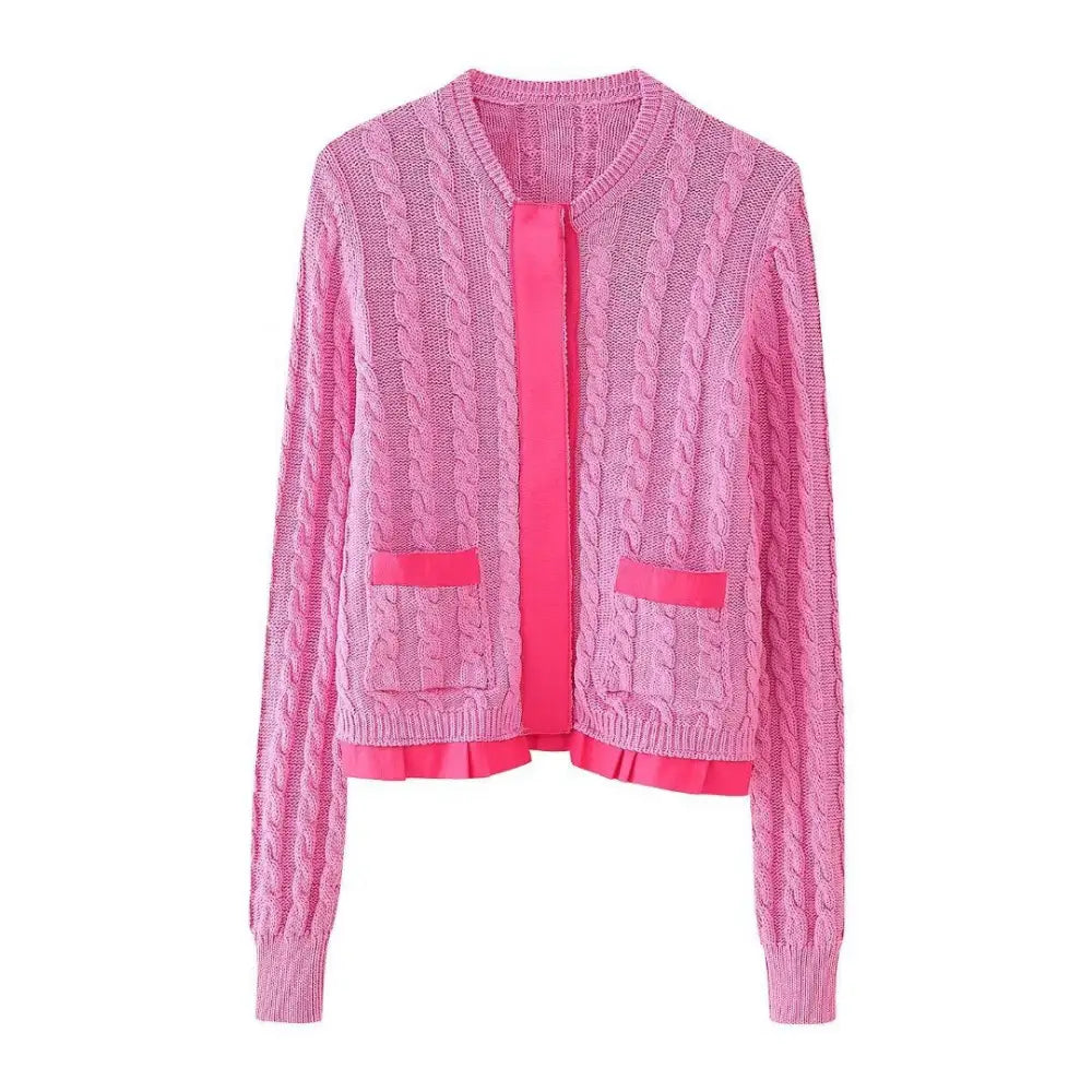 Patchwork Knit Cardigan – Soulmate Streetwear Layers | same ANTHEM - pink / S