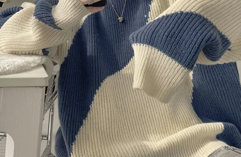 Patchwork Knit Sweater – Oversized Harajuku Streetwear | same ANTHEM