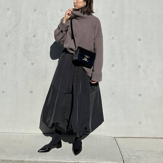 Patchwork Lantern A-line Skirt | same ANTHEM® - Black / One Size