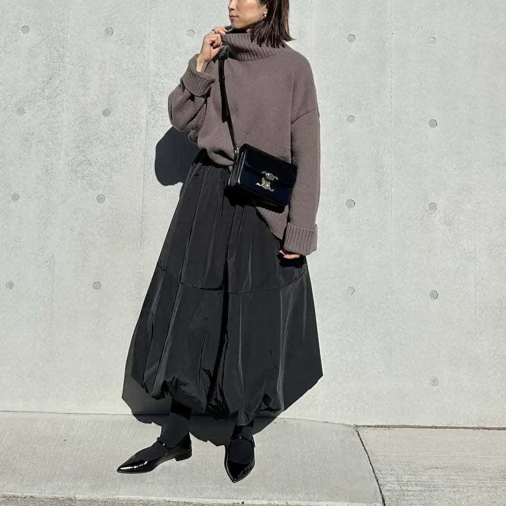 Patchwork Lantern A-line Skirt | same ANTHEM® - Black / One Size