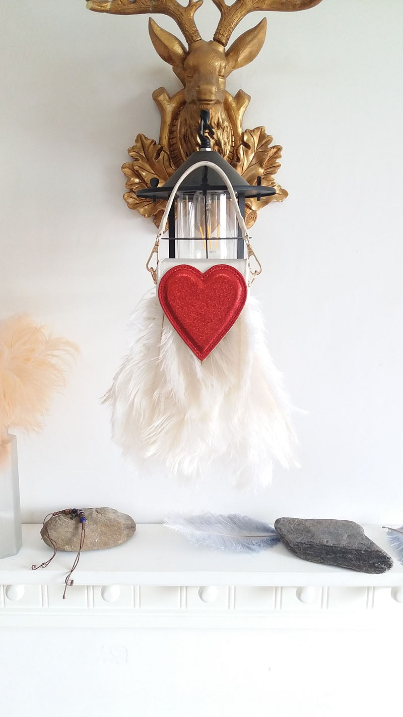 Peach Heart Feather Bag – Soulmate Streetwear for Besties | same ANTHEM