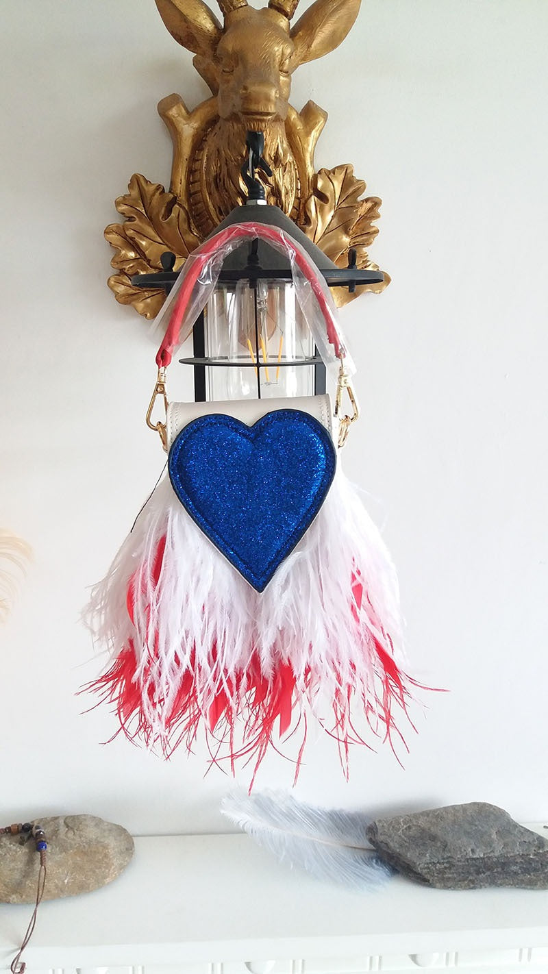 Peach Heart Feather Bag – Soulmate Streetwear for Besties | same ANTHEM