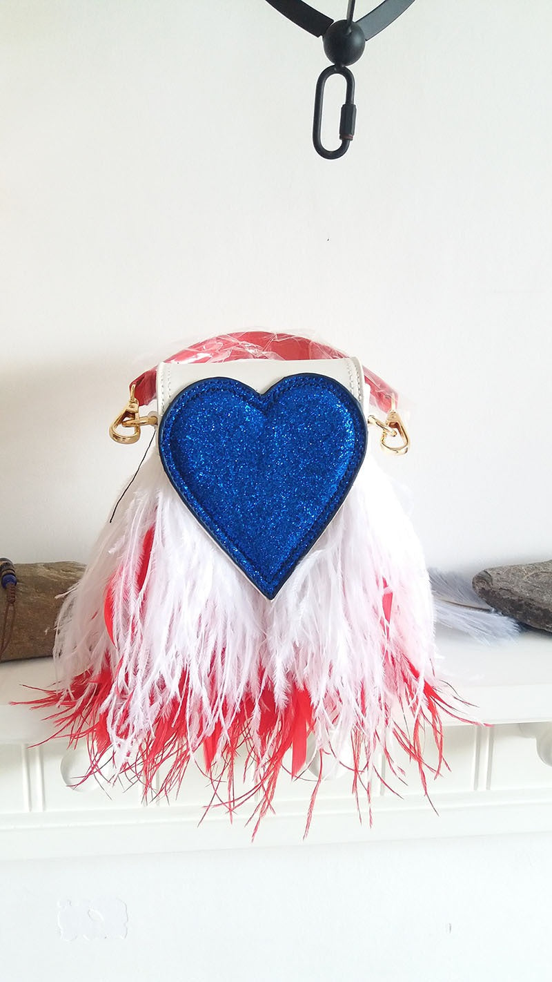 Peach Heart Feather Bag – Soulmate Streetwear for Besties | same ANTHEM - red