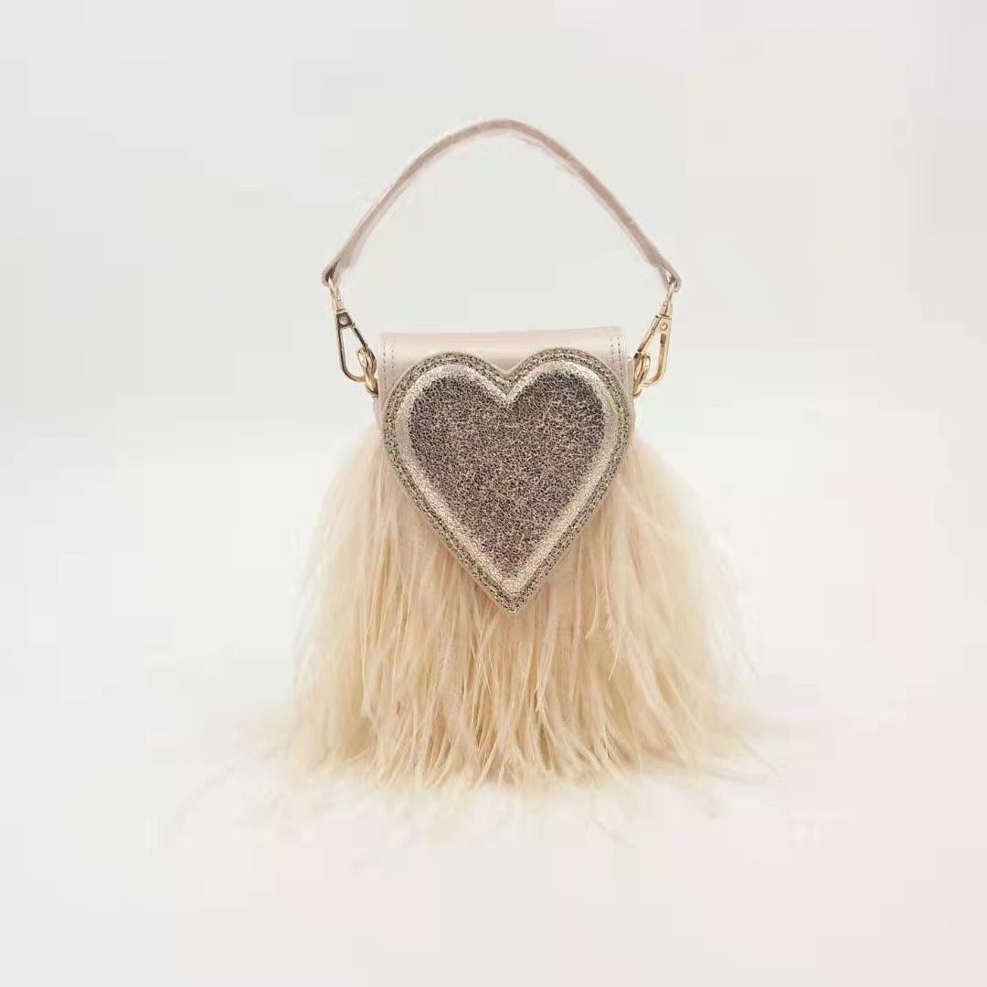 Peach Heart Feather Bag – Soulmate Streetwear for Besties | same ANTHEM - Light yellow