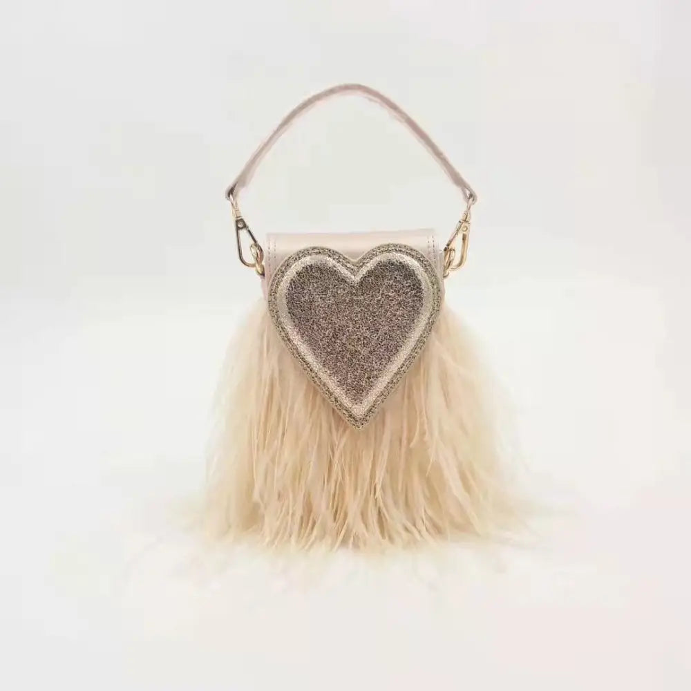 Peach Heart Feather Bag – Soulmate Streetwear for Besties | same ANTHEM - Light yellow