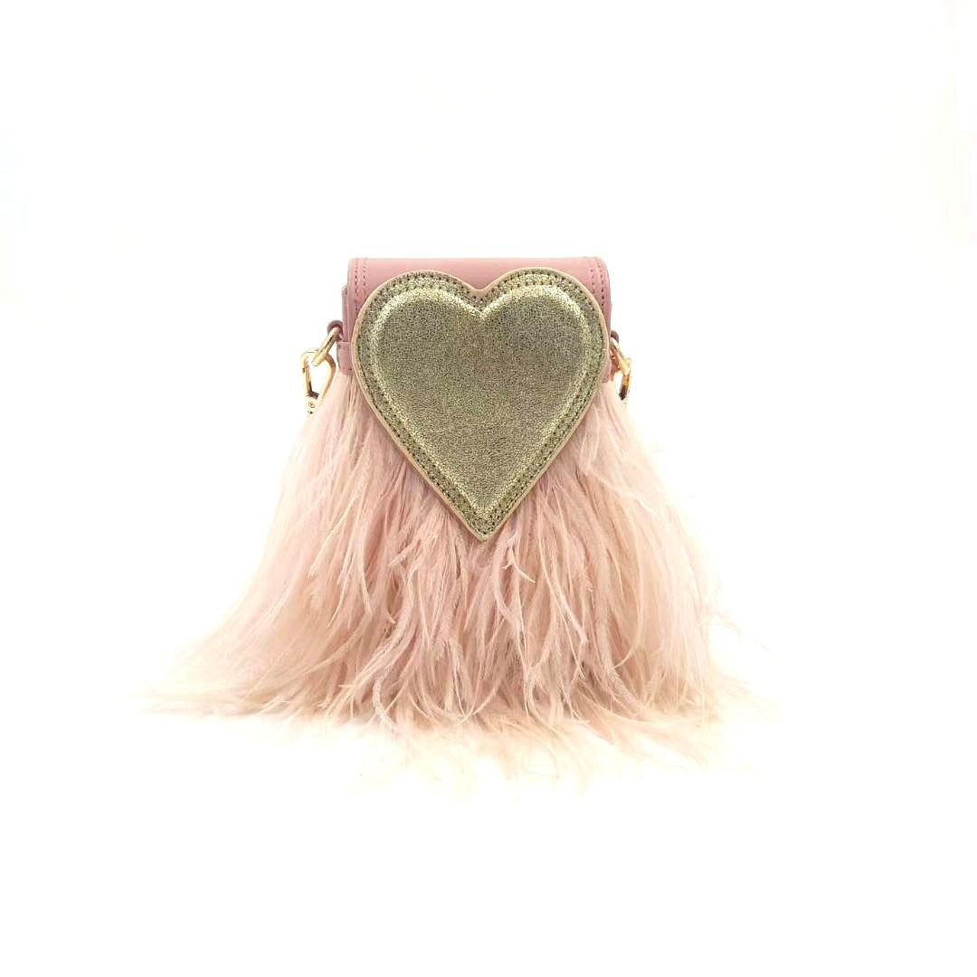 Peach Heart Feather Bag – Soulmate Streetwear for Besties | same ANTHEM - Lotus root color