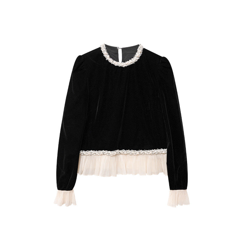 Pearl Fleece Sweater – Nostalgic Romantic Style | same ANTHEM - black / S