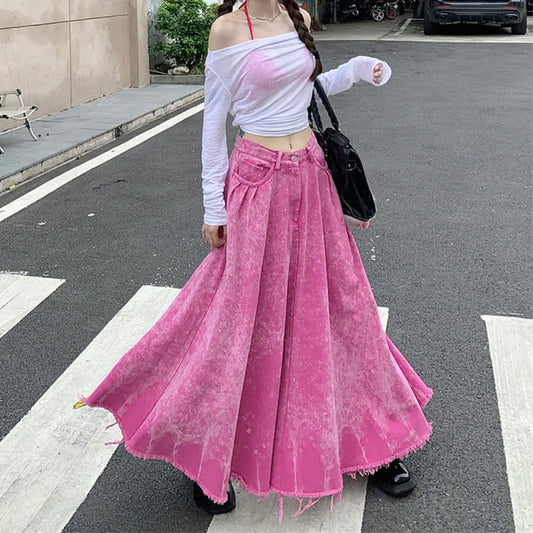 Pink A-Line Skirt – Casual Loose Streetwear for Soulmates | same ANTHEM - Skirt